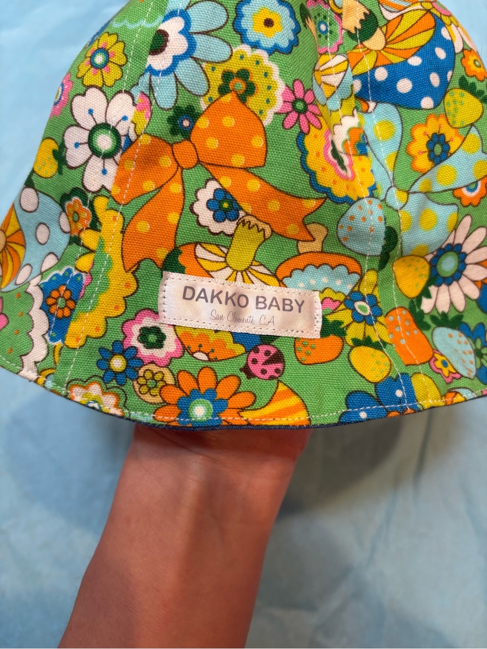 Dakko Green Floral Baby Sun Hat